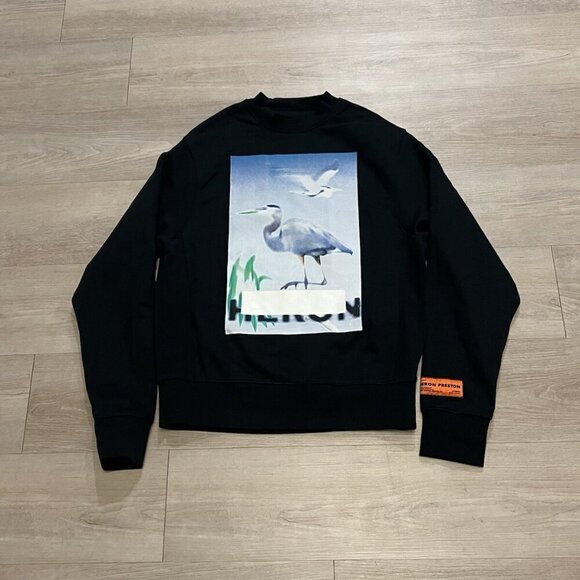 Heron Preston Black Censored Heron Crewneck Sweatshirt Men’s Size L - Picture 3 of 7